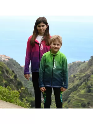 Fleece-Sweatshirt für Kinder WAMU MOZAIKA GRÜN