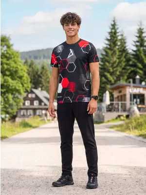 Funktionelles Premium-T-Shirt für Herren ALTISPORT VOJ/ALM037TR01 SCHWARZ UND ROT