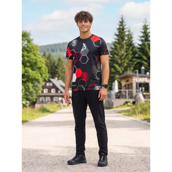  Funktionelles Premium-T-Shirt für Herren ALTISPORT VOJ/ALM037TR01 SCHWARZ UND ROT 