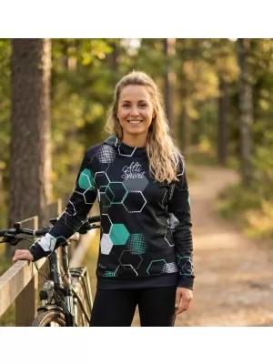 Hochwertiges Funktions-Sweatshirt für Damen ALTISPORT VOJ/ALW037MI01 SCHWARZ/TÜRKIS