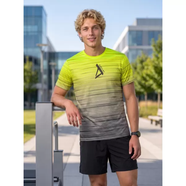  Premium-T-Shirt für Herren ALTISPORT VOJ/ALM031TR01 SCHWARZ/FLUOGELB 