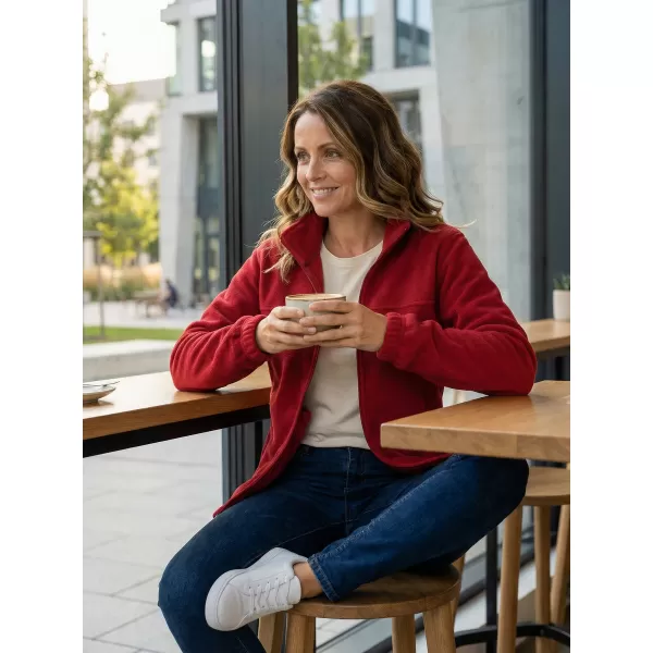  Fleece-Sweatshirt für Damen ALTISPORT NP/ALW405 MARLBORO-ROT 