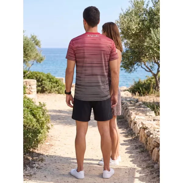 Premium-T-Shirt für Herren ALTISPORT VOJ/ALM031TR01 SCHWARZ/BURGUND 