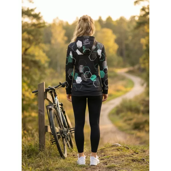  Hochwertiges Funktions-Sweatshirt für Damen ALTISPORT VOJ/ALW037MI01 SCHWARZ/TÜRKIS 