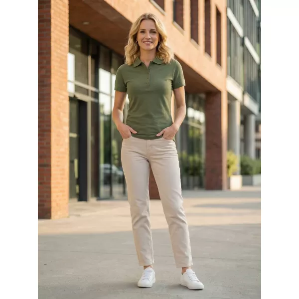  Damen-T-Shirt mit Kragen ALTISPORT NP/ALW012 KHAKI 