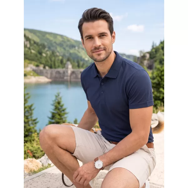  Herren-T-Shirt mit Kragen ALTISPORT NoPrint NP/ALM712 NAVY BLAU 