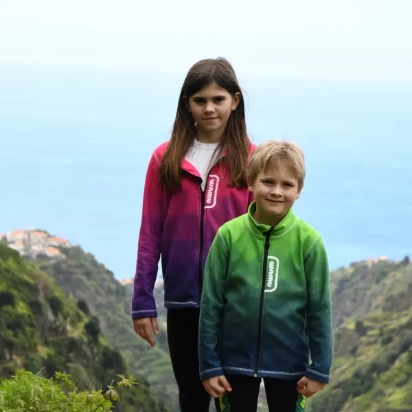  Fleece-Sweatshirt für Kinder WAMU MOZAIKA FIALOVÁ GRÜN 
