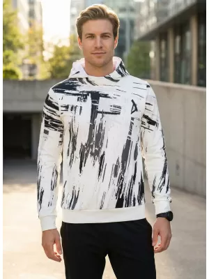 Premium-Sweatshirt für Herren ALTISPORT VOJ/ALM010MI01 SCHWARZ UND WEIß