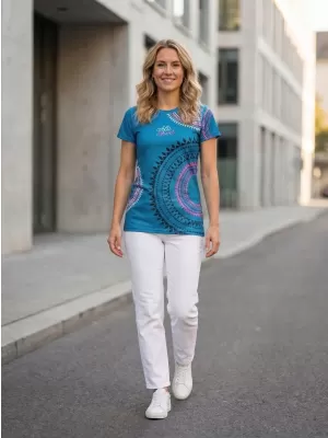 Hochwertiges Funktions-T-Shirt für Damen ALTISPORT VOJ/ALW033TR01 PETROL/ROSA