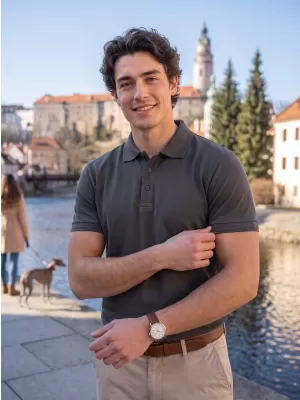 Herren-T-Shirt mit Kragen ALTISPORT NP/ALM302 DUNKLER SCHIEFER