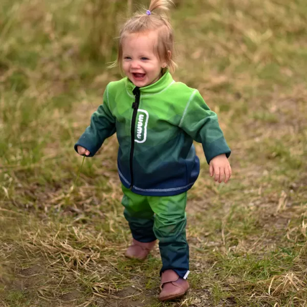  Fleece-Sweatshirt für Kinder WAMU MOZAIKA GRÜN 