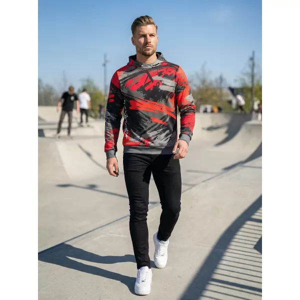  Premium-Sweatshirt für Herren ALTISPORT VOJ/ALM014MI01 SCHWARZ UND ROT 