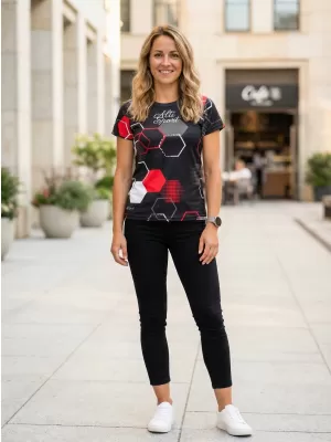 Hochwertiges Funktions-T-Shirt für Damen ALTISPORT VOJ/ALW037TR01 SCHWARZ UND ROT