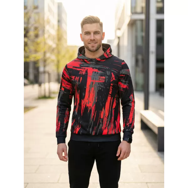 Premium-Sweatshirt für Herren ALTISPORT VOJ/ALM010MI01 SCHWARZ UND ROT 