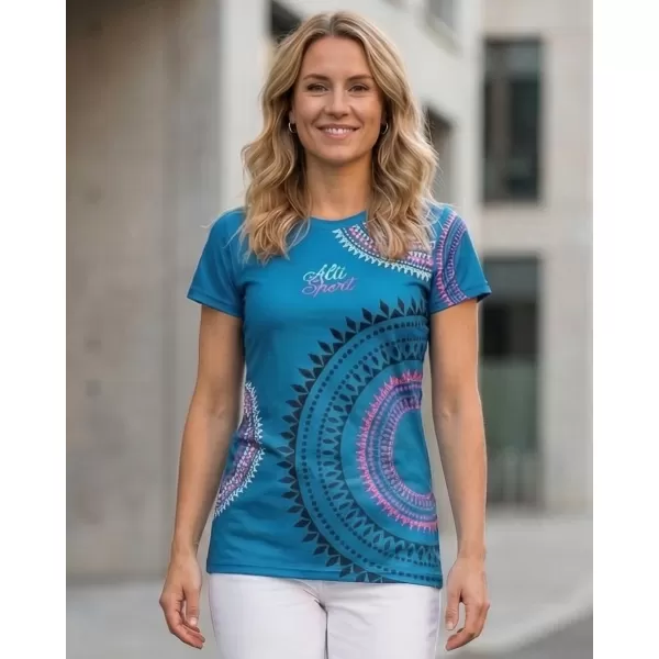  Hochwertiges Funktions-T-Shirt für Damen ALTISPORT VOJ/ALW033TR01 PETROL/ROSA 