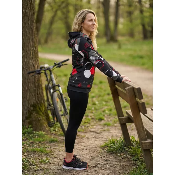 Hochwertiges Funktions-Sweatshirt für Damen ALTISPORT VOJ/ALW037MI01 SCHWARZ UND ROT 