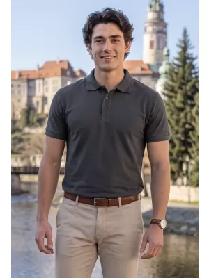 Herren-T-Shirt mit Kragen ALTISPORT NP/ALM302 DUNKLER SCHIEFER