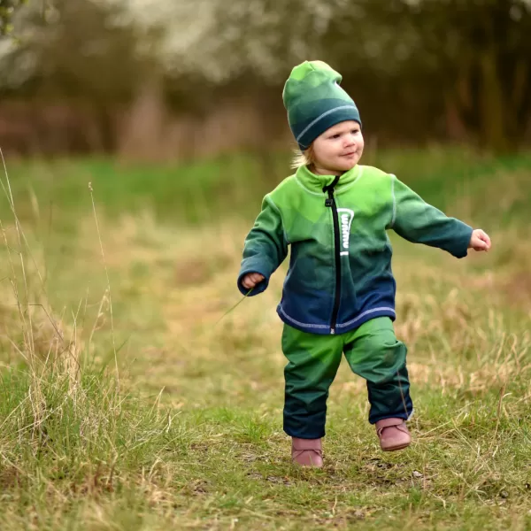  Fleece-Sweatshirt für Kinder WAMU MOZAIKA GRÜN 