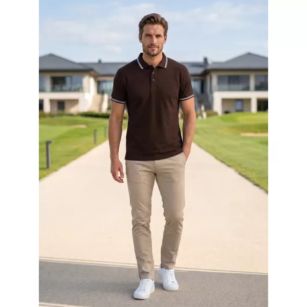  Herren-T-Shirt mit Kragen ALTISPORT NP/ALM921 KAFFEE 