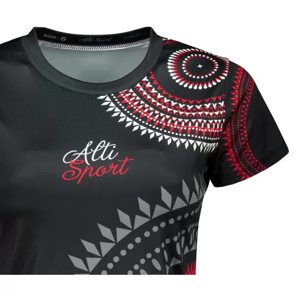  Hochwertiges Funktions-T-Shirt für Damen ALTISPORT VOJ/ALW033TR01 SCHWARZ UND ROT 