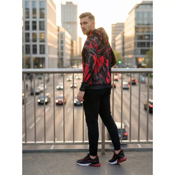  Premium-Sweatshirt für Herren ALTISPORT VOJ/ALM010MI01 SCHWARZ UND ROT 