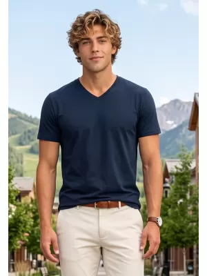 Herren-T-Shirt ALTISPORT NoPrint NP/ALM007 NAVY BLAU