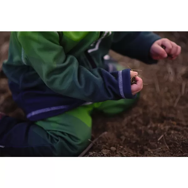  Fleece-Sweatshirt für Kinder WAMU MOZAIKA GRÜN 