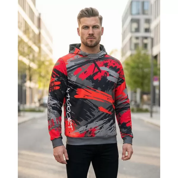  Premium-Sweatshirt für Herren ALTISPORT VOJ/ALM014MI01 SCHWARZ UND ROT 