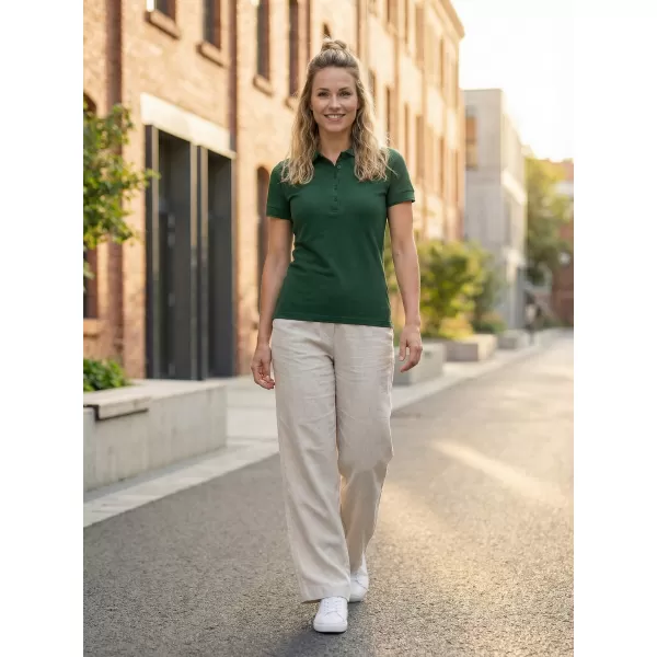 Damen-T-Shirt mit Kragen ALTISPORT NP/ALW012 DUNKELGRÜN 