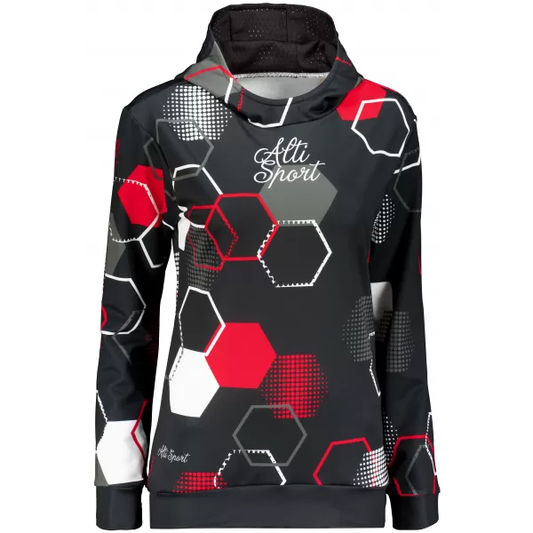  Hochwertiges Funktions-Sweatshirt für Damen ALTISPORT VOJ/ALW037MI01 SCHWARZ UND ROT 