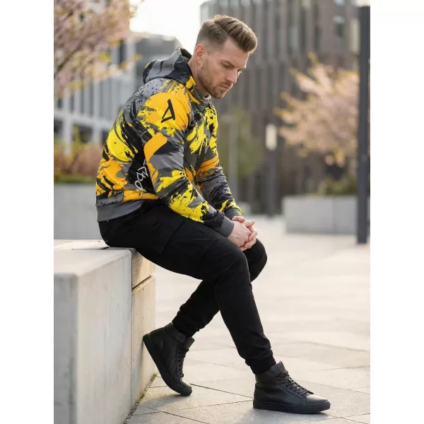  Premium-Sweatshirt für Herren ALTISPORT VOJ/ALM014MI01 SCHWARZ UND GELB 