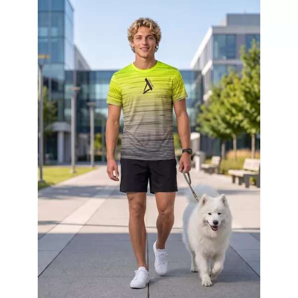  Premium-T-Shirt für Herren ALTISPORT VOJ/ALM031TR01 SCHWARZ/FLUOGELB 