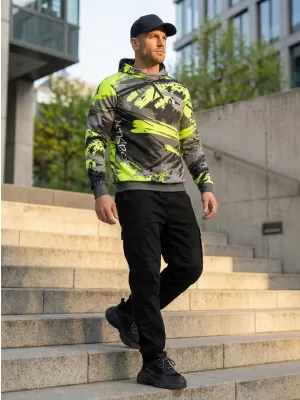 Premium-Sweatshirt für Herren ALTISPORT VOJ/ALM014MI01 SCHWARZ UND GRÜN
