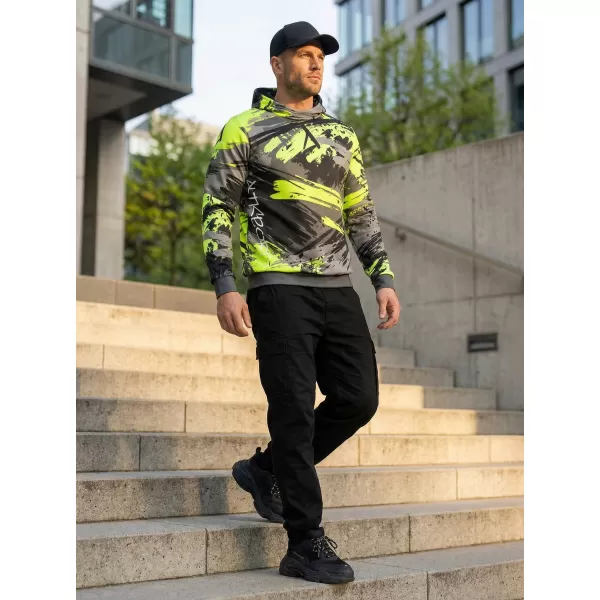  Premium-Sweatshirt für Herren ALTISPORT VOJ/ALM014MI01 SCHWARZ UND GRÜN 