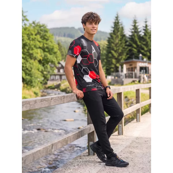  Funktionelles Premium-T-Shirt für Herren ALTISPORT VOJ/ALM037TR01 SCHWARZ UND ROT 