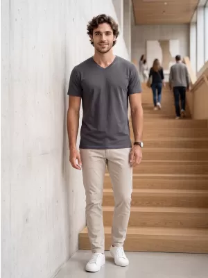 Herren-T-Shirt ALTISPORT NoPrint NP/ALM007 HELLES ANTHRAZIT