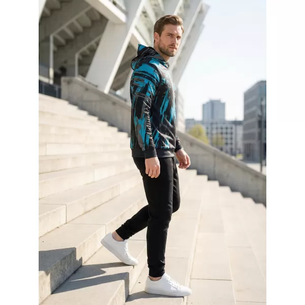  Premium-Sweatshirt für Herren ALTISPORT VOJ/ALM010MI01 SCHWARZ/SMARAGD 