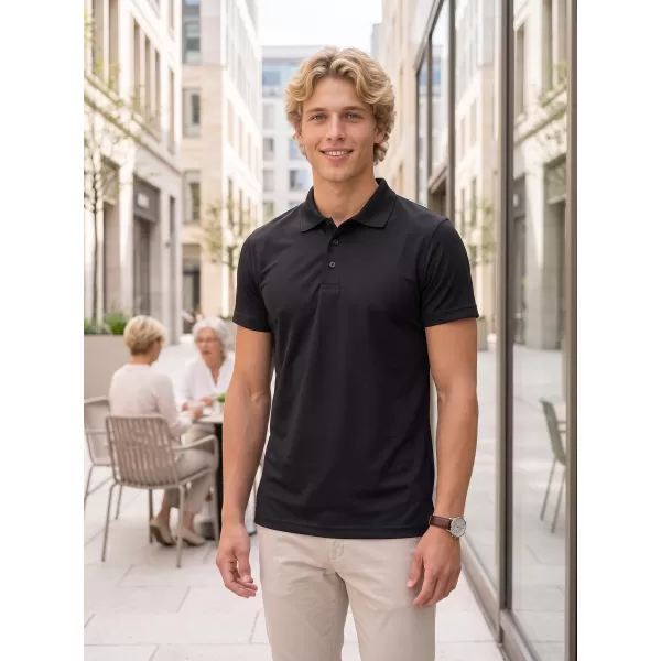  Herren-T-Shirt mit Kragen ALTISPORT NoPrint NP/ALM712 SCHWARZ 