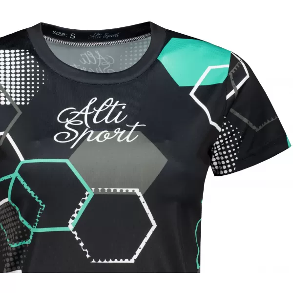  Hochwertiges Funktions-T-Shirt für Damen ALTISPORT VOJ/ALW037TR01 SCHWARZ/TÜRKIS 