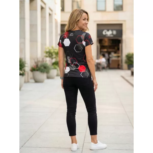  Hochwertiges Funktions-T-Shirt für Damen ALTISPORT VOJ/ALW037TR01 SCHWARZ UND ROT 