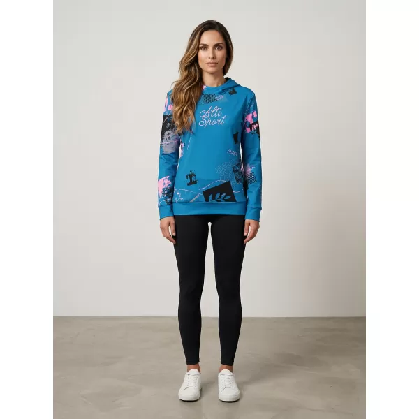  Premium-Sweatshirt für Damen ALTISPORT VOJ/ALW009MI01 SMARAGD/HELLROSA 