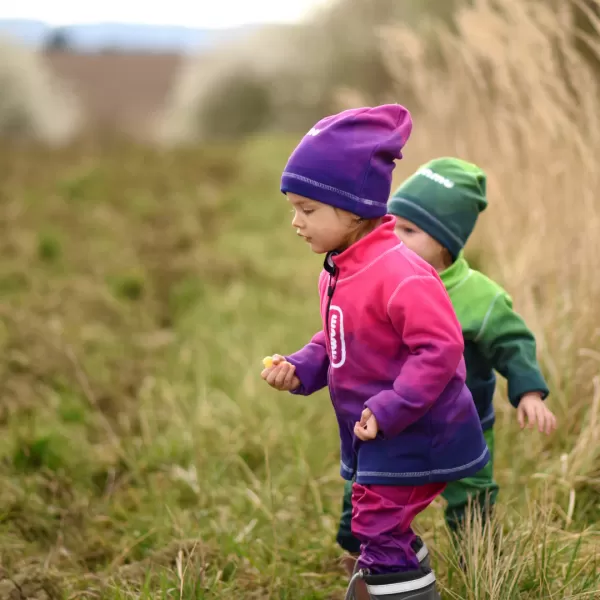  Fleece-Sweatshirt für Kinder WAMU MOZAIKA GRÜN 
