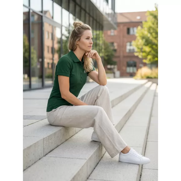  Damen-T-Shirt mit Kragen ALTISPORT NP/ALW012 DUNKELGRÜN 