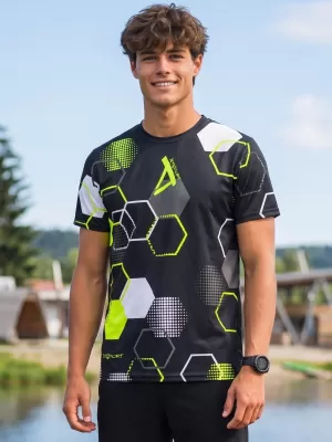 Funktionelles Premium-T-Shirt für Herren ALTISPORT VOJ/ALM037TR01 SCHWARZ UND GELB