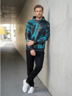 Premium-Sweatshirt für Herren ALTISPORT VOJ/ALM010MI01 SCHWARZ/SMARAGD