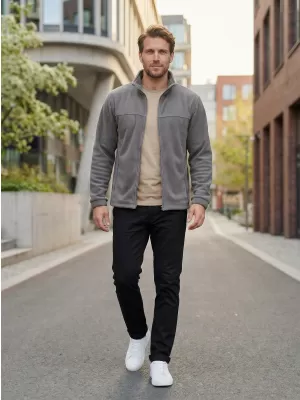 Fleece-Sweatshirt für Herren ALTISPORT NP/ALM105 STAHLGRAU