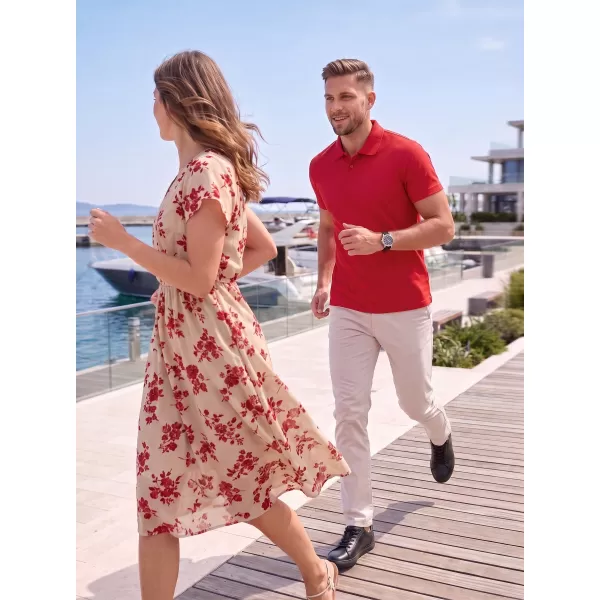  Herren-T-Shirt mit Kragen ALTISPORT NoPrint NP/ALM712 ROT 