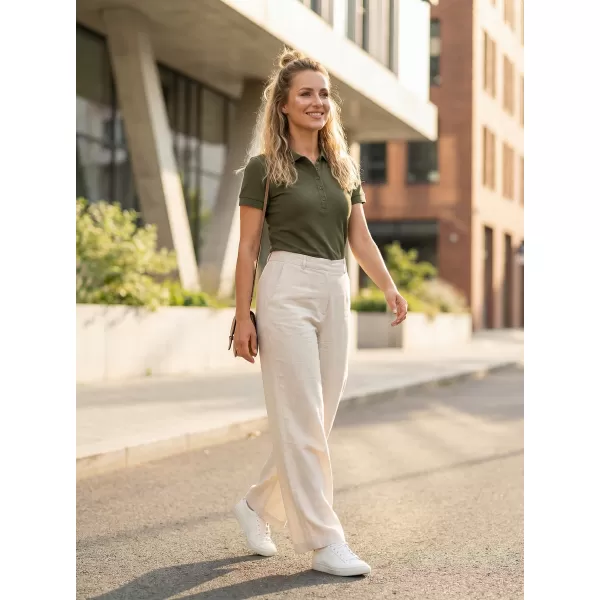  Damen-T-Shirt mit Kragen ALTISPORT NP/ALW012 MILITÄR 