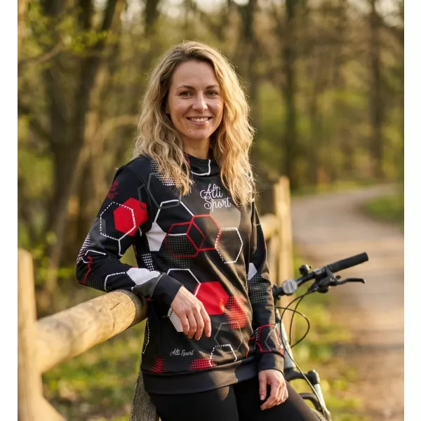  Hochwertiges Funktions-Sweatshirt für Damen ALTISPORT VOJ/ALW037MI01 SCHWARZ UND ROT 