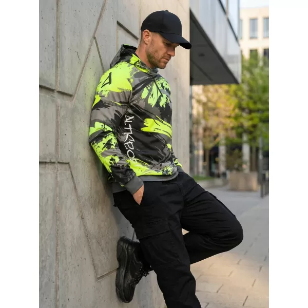  Premium-Sweatshirt für Herren ALTISPORT VOJ/ALM014MI01 SCHWARZ UND GRÜN 